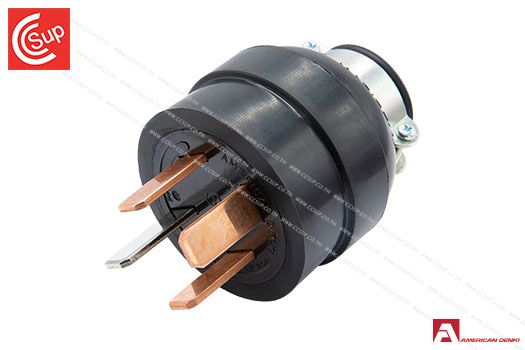 American Denki R542 STRAIGTH BLADE TYPE PLUG 3P(3P,4W GND) 50A 250V