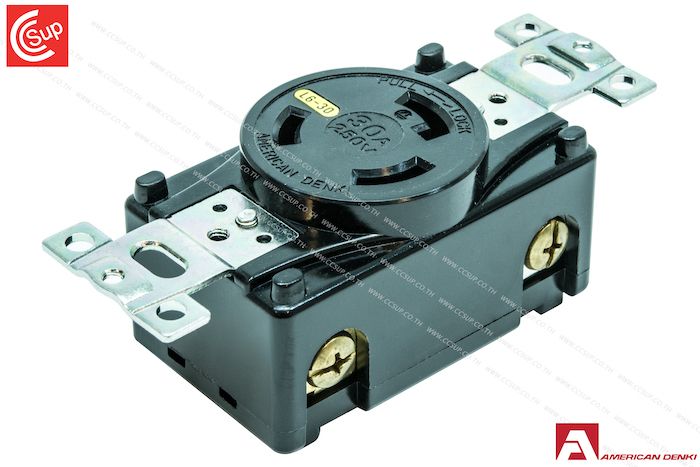 American Denki 3320-L6 LOCKING TYPE RECEPTACLE 2P(2P,3W GND) 30A 250V