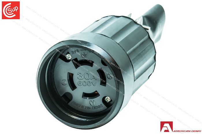 American Denki 4364RW LOCKING TYPE WATERPROOF PLUG & CONNECTOR BODY IP65 3P(3P,4W GND) 30A 600V 