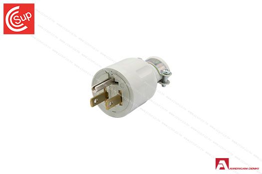 American Denki 7112GR-IV-NEW  STRAIGTH BLADE TYPE PLUG 2P(2P,3W GND) 15A 125V