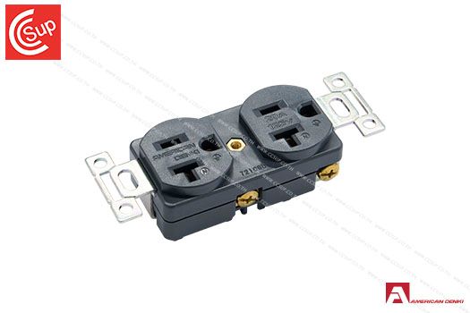 American Denki 7210GD LOCKING TYPE BLADE RECEPTACLE  2P(2P,3W GND) 20A 125V