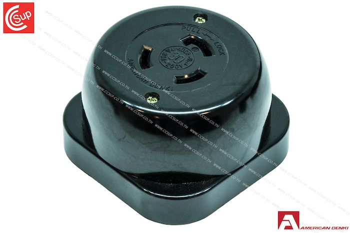 American Denki 3321 LOCKING TYPE WALL MOUNT RECEPTACLE  3P(3P,3W) 30A 250V