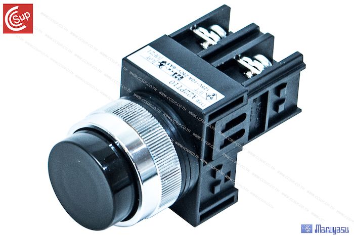 MARUYASU A22PT10B BLACK Extended Momentary  22 mm. 1NO