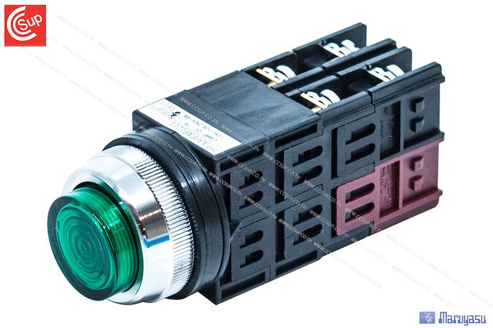 MARUYASU A30FAH1211G GREEN illuminated Alternate Extended Push Button 30mm. 12v 1NO1NC
