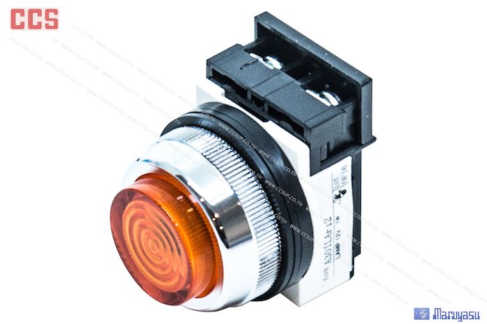 MARUYASU A30ILAF12O ORANGE Flush type Pilot Lamp 30mm. 12V