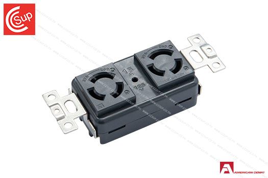 American Denki 3110HD-BK LOCKING TYPE RECEPTACLE  2P(2P,3W GND) 15A 125V