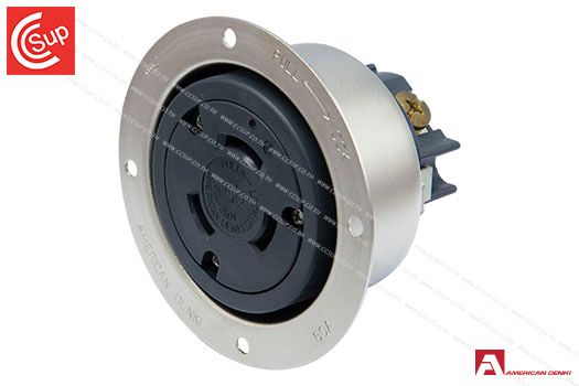 American Denki 3626 LOCKING TYPE RECEPTACLE 3P(3P,3W GND) 60A 250V