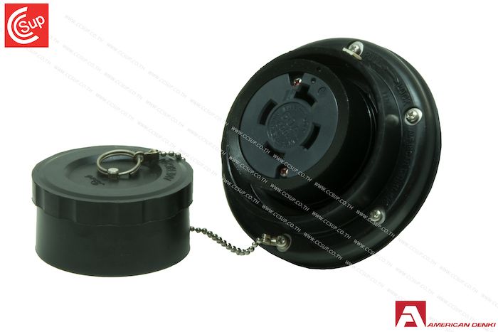 American Denki 4666RW LOCKING TYPE WATERPROOF WALL PANEL RECEPYACLE  3P(3P,4W GND) 60A 600V