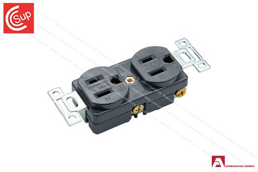 American Denki 7110GD LOCKING TYPE BLADE RECEPTACLE 2P(2P,3W GND ) 15A 125V