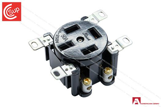 American Denki 540B LOCKING TYPE BLADE RECEPTACLE   3P(3P,4W GND) 50A 250V