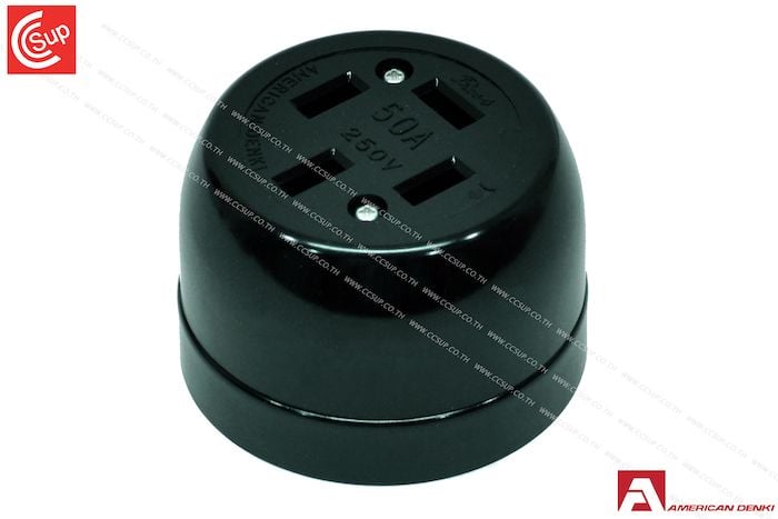 American Denki 9521 STRAIGHT BLADE TYPE WALL MOUNT RECEPTACLE 3P(3P,4W GND) 50A 250V