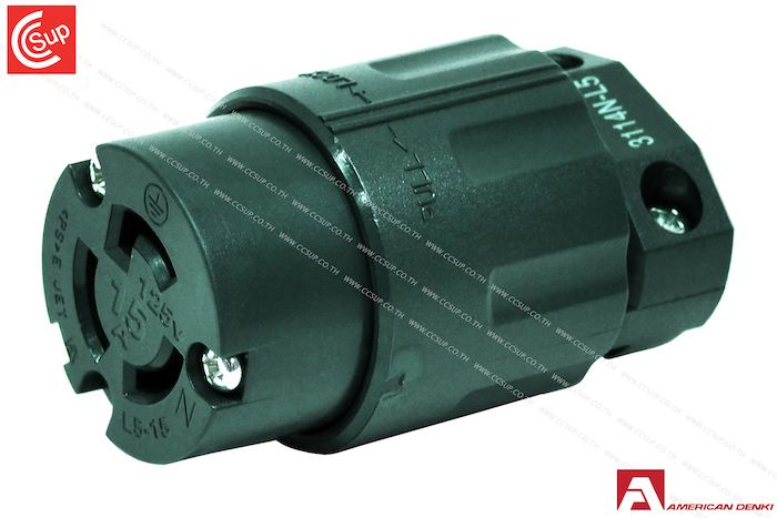 American Denki 3314N-L5 LOCKING TYPE CONNECTOR BODY 2P(2P,3W GND) 30A 125V