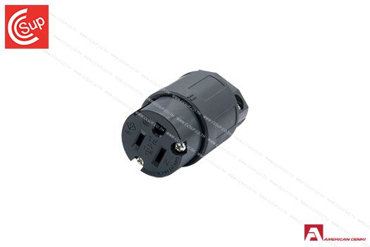 American Denki 7114GN STRAIGHT BLADE TYPE CONNECTOR BODY 2P(2P,3W GND) 15A 125V