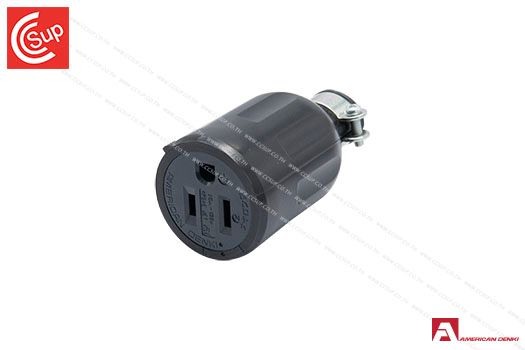 American Denki 7114GR STRAIGHT BLADE TYPE CONNECTOR BODY 2P(2P,3W GND) 15A 125V