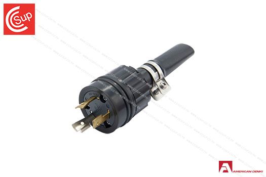American Denki 3212RW-L5 LOCKING TYPE WATERPROOF PLUG & CONNECTOR BODY IP65 2P(2P,3W GND) 20A 480V