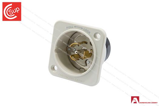 American Denki 3125GN LOCKING TYPE FLANGED INLET 3P(3P,4W GND) 15A 250V
