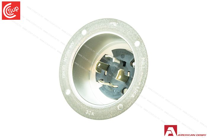 American Denki 4325  LOCKING TYPE FLANGED INLET 3P(3P,4W GND) 30A 250A