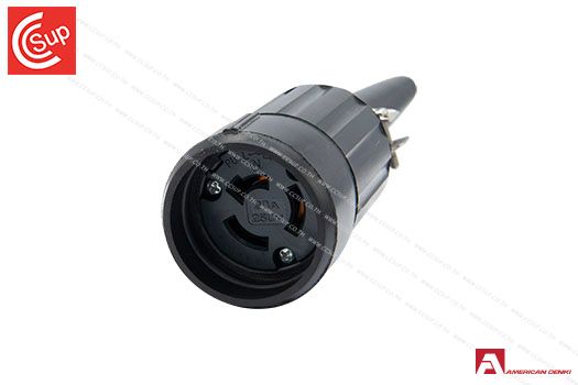 American Denki 3244RW-L8  LOCKING TYPE WATERPROOF PLUG & CONNECTOR BODY IP65  2P(2P,3W GND) 20A 480A