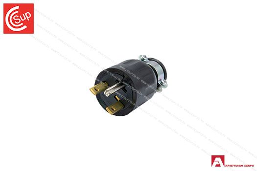 American Denki 7122GR STRAIGTH BLADE TYPE PLUG 2P(2P,3W GND) 15A 250V