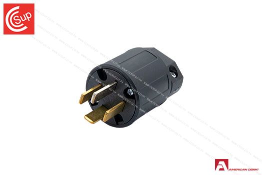 American Denki 9222N STRAIGTH BLADE TYPE PLUG 3P(3P,4W GND) 20A 250V