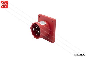 DAKO Plug HTN614 FLANGED INLETS 3P+E 16A 400V IP44