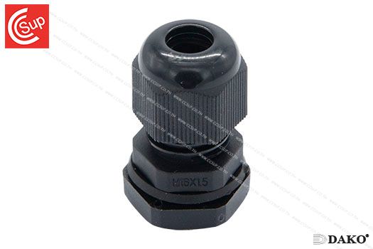 DAKO P-M16 NYLONCABLE GLAND (BLACK) SPIRAL METRIC (M)