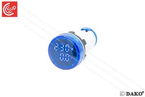 DAKO AD22-22VAM-H VOLTAGE & AMP INDICATOR (BLUE) 22 mm.