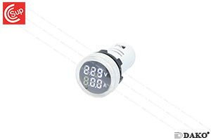 DAKO AD22-22VAM-W VOLTAGE & AMP INDICATOR (WHITE) 22 mm.