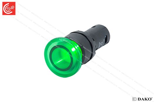 DAKO SB7-CWMG5-12 ILLUMINATED MUSHROOM HEAD MOMENTARY 12V (GREEN)