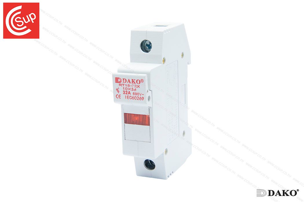 DAKO RT18-32X 1P 32A RAIL MOUNT FUSE HOLDER WITH INDICATOR