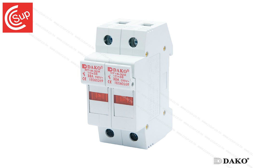 DAKO RT18-32X 2P 32A RAIL MOUNT FUSE HOLDER WITH INDICATOR