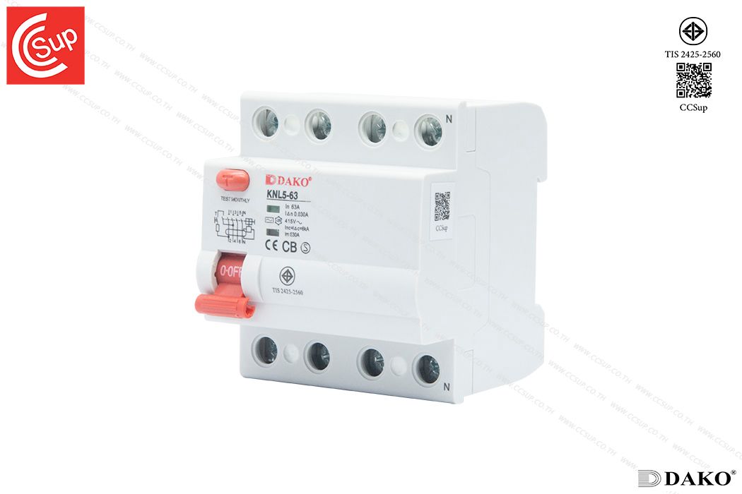 DAKO KNL5-63 3P+N 25A Residual current circuit breaker (RCCB)
